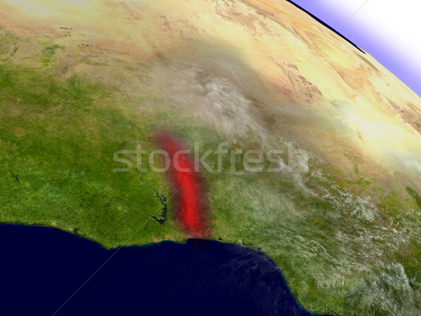 Togo uzay kırmızı yörünge 3d illustration Stok fotoğraf © Harlekino