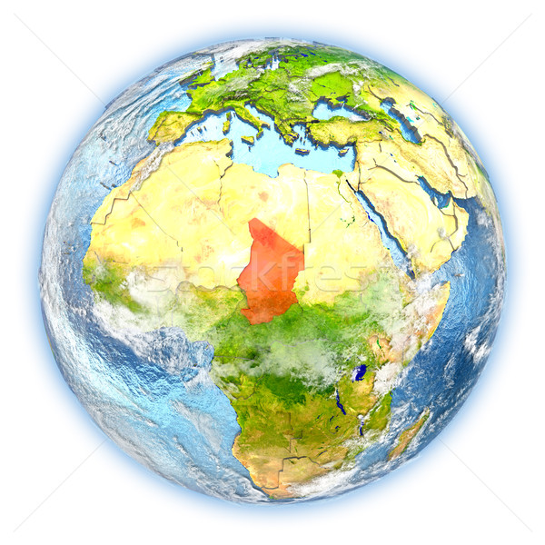 Chade terra isolado vermelho planeta terra ilustração 3d Foto stock © Harlekino