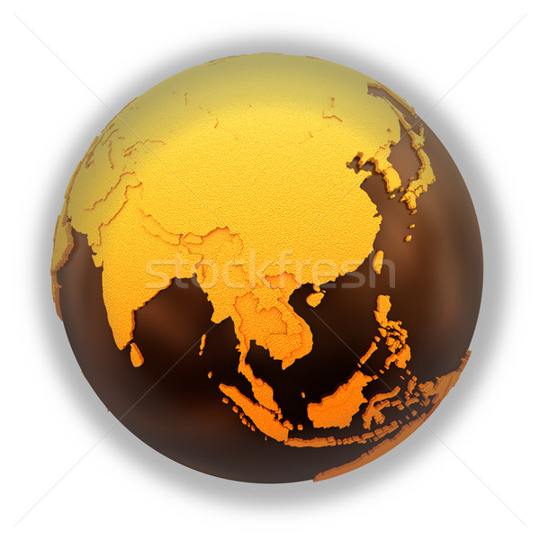 Southeast Asia on chocolate Earth Stock photo © Harlekino