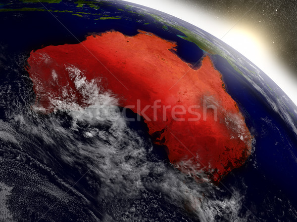 Australia from space highlighted in red Stock photo © Harlekino