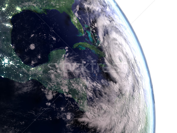 颶風 以上 古巴 巨大 佛羅里達 3d圖 商業照片 © Harlekino