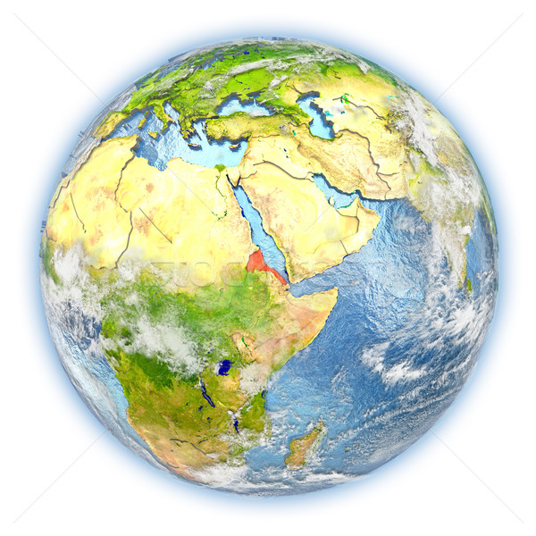 Eritreea pământ izolat roşu Planet Earth ilustrare 3d Imagine de stoc © Harlekino