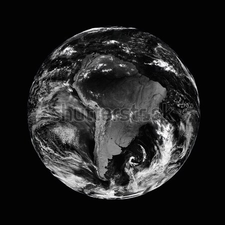 Güney amerika siyah toprak dünya gezegeni yalıtılmış beyaz Stok fotoğraf © Harlekino