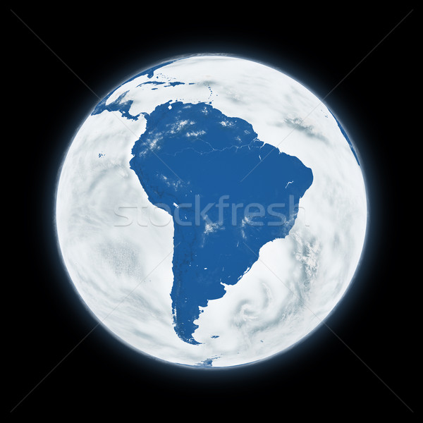 Südamerika Planeten Erde blau isoliert schwarz sehr Stock foto © Harlekino