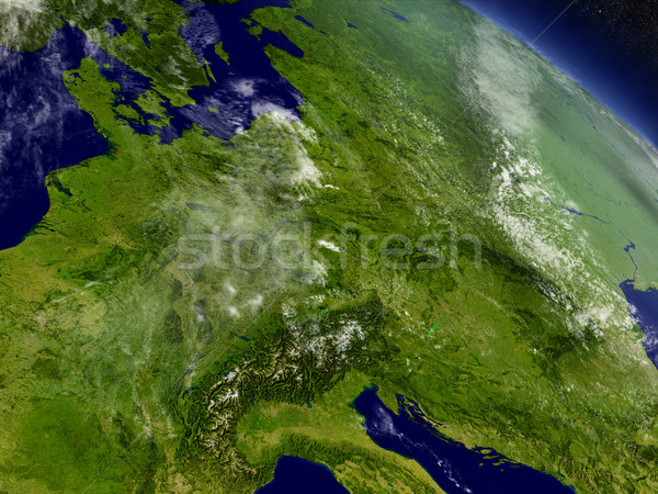 Stock photo: Central Europe from space