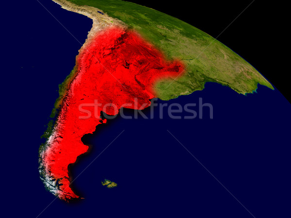 Arjantin uzay kırmızı 3d illustration ayrıntılı Stok fotoğraf © Harlekino