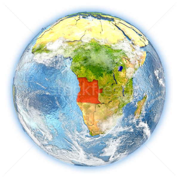 Angola terre isolé rouge planète terre 3d illustration [[stock_photo]] © Harlekino