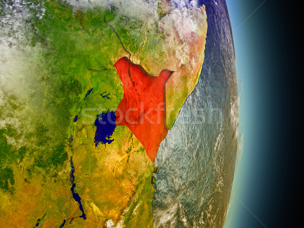 Stok fotoğraf: Kenya · kırmızı · uzay · model · yörünge · 3d · illustration