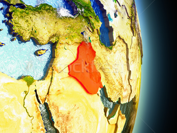 Iraq in red from space Stock photo © Harlekino
