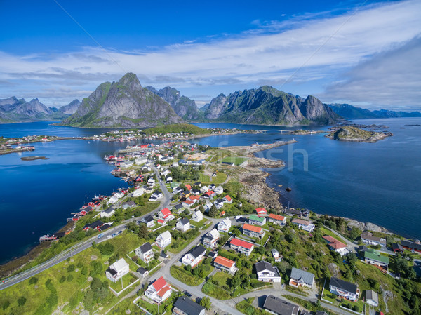 Malerische Fischerei Stadt Inseln Norwegen Stock foto © Harlekino