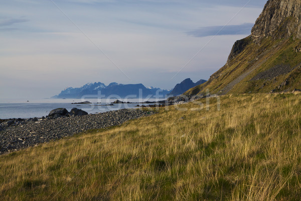 Norvég part festői festői víz tájkép Stock fotó © Harlekino
