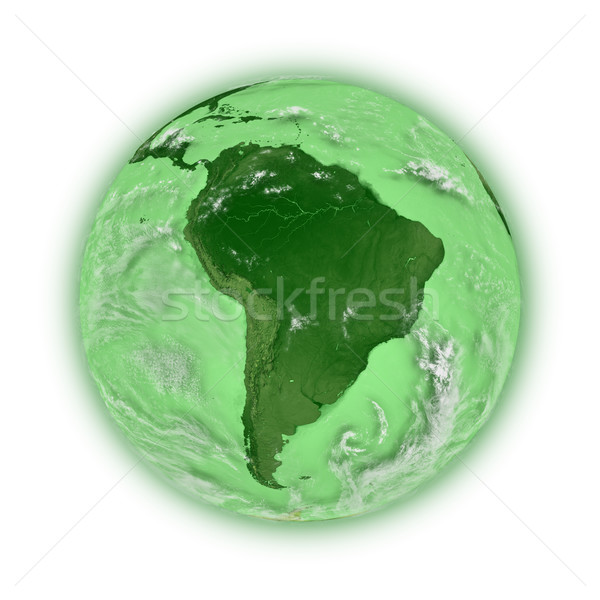 America de sud verde Planet Earth izolat alb Imagine de stoc © Harlekino