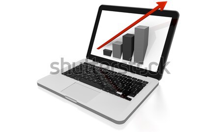 Linear Wachstum modernen Laptop 3d render Tabelle Stock foto © Harlekino