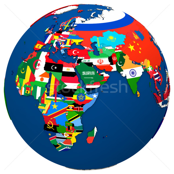 Político mapa del mundo mapa Europa África Oriente Medio Foto stock © Harlekino