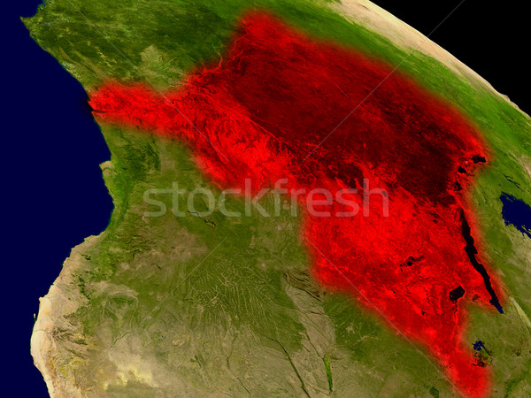 Democratisch republiek Congo ruimte Rood 3d illustration Stockfoto © Harlekino