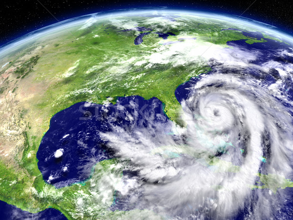 Hurrikan Orbit Satelliten Ansicht Florida america Stock foto © Harlekino