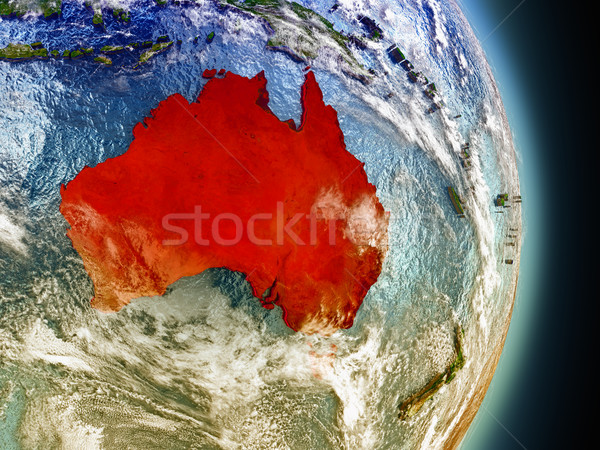 Australia czerwony przestrzeni model orbita 3d ilustracji Zdjęcia stock © Harlekino