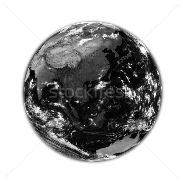 Stock foto: Südostasien · schwarz · Erde · Planeten · Erde · isoliert · weiß