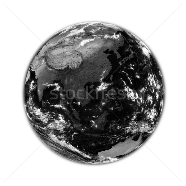 Sudeste da Ásia preto terra planeta terra isolado branco Foto stock © Harlekino