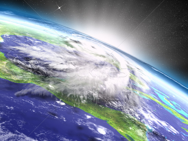 ハリケーン 日の出 フロリダ アメリカ 軌道 3次元の図 ストックフォト © Harlekino