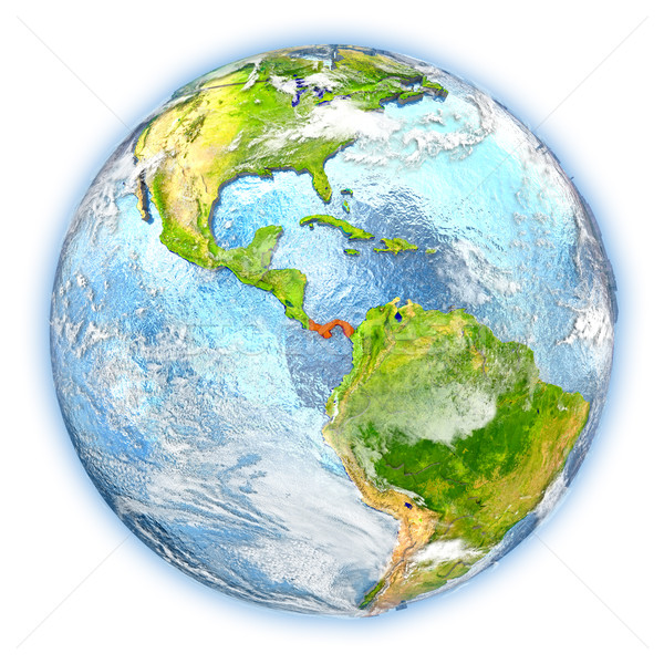 Panama ziemi odizolowany czerwony planety Ziemi 3d ilustracji Zdjęcia stock © Harlekino