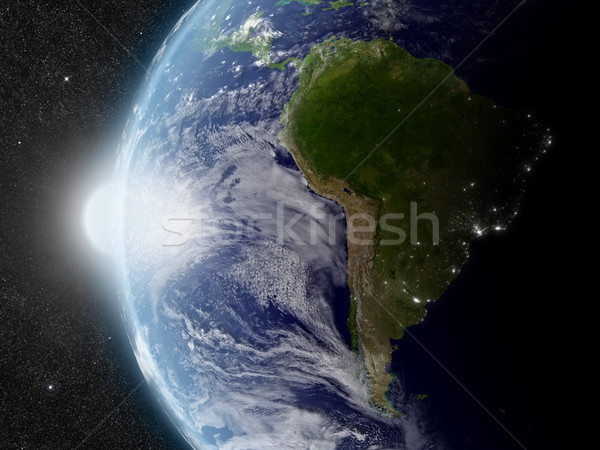 Soare america de sud apus regiune Planet Earth spaţiu Imagine de stoc © Harlekino