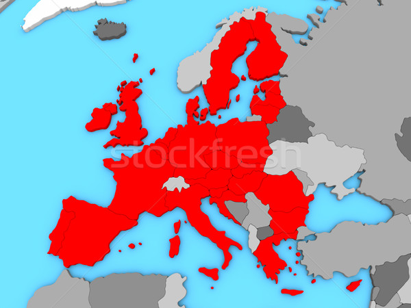 Térkép EU európai szövetség tag piros Stock fotó © Harlekino