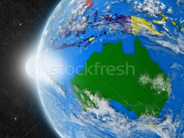 Australiano continente espaço planeta terra político Foto stock © Harlekino