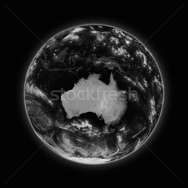 Foto d'archivio: Australia · buio · pianeta · terra · isolato · nero