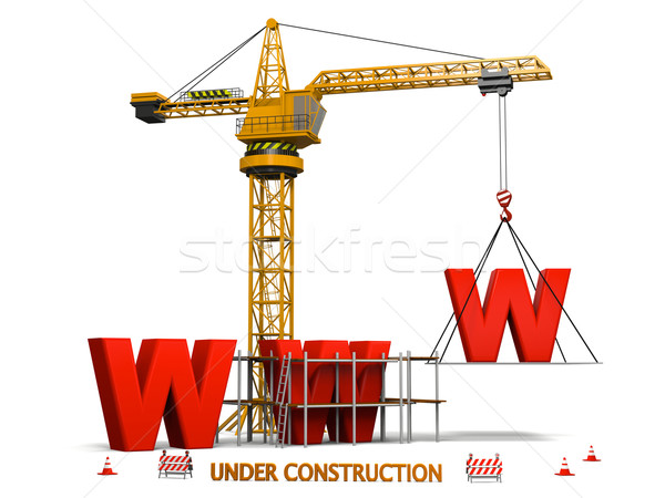 Stockfoto: Gebouw · website · bouw · oranje · toren · kraan