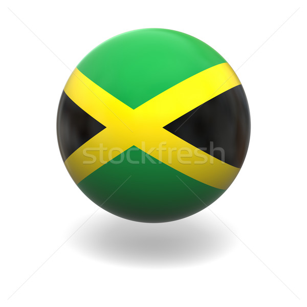 Zászló Jamaica gömb izolált fehér grafika Stock fotó © Harlekino