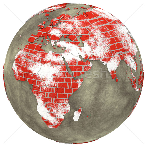 Africa on brick wall Earth Stock photo © Harlekino