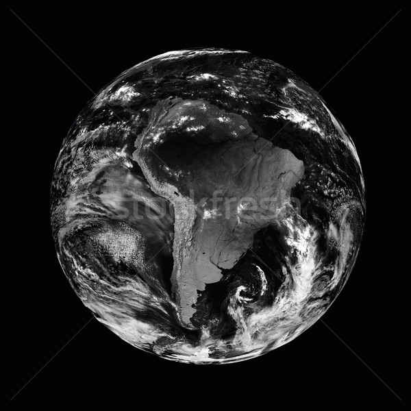 South America on black Earth Stock photo © Harlekino