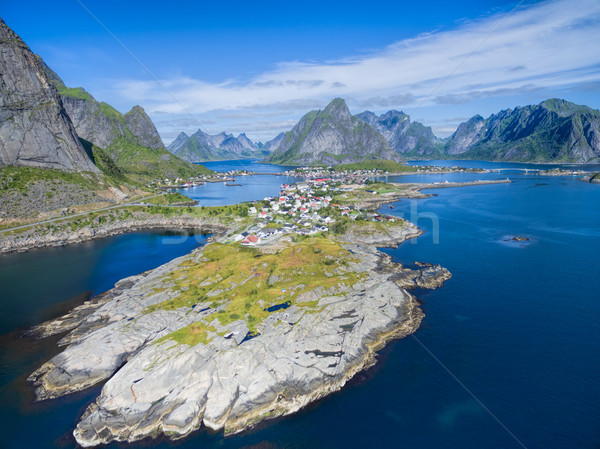 Stock foto: Norwegen · szenische · Luftbild · malerische · Fischerei · Dorf