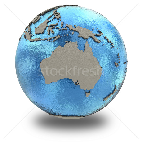 Australia on model of planet Earth Stock photo © Harlekino