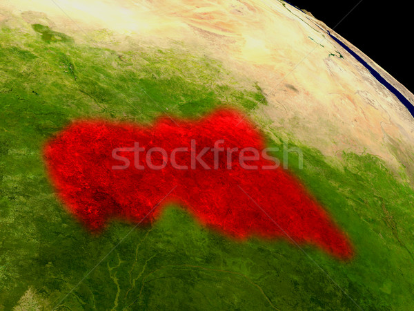 Сток-фото: центральный · Африка · пространстве · красный · 3d · иллюстрации