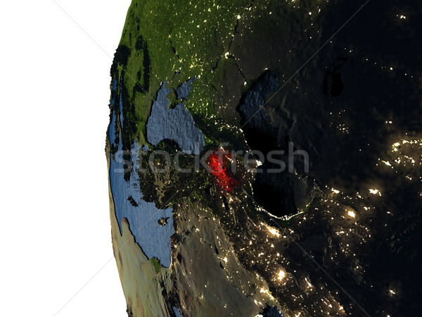 Sunset over Armenia from space Stock photo © Harlekino