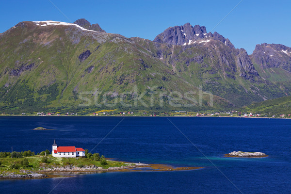 Picturesque church on Lofoten Stock photo © Harlekino