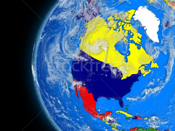 Na północ amerykański kontynent polityczny świecie ilustracja Zdjęcia stock © Harlekino