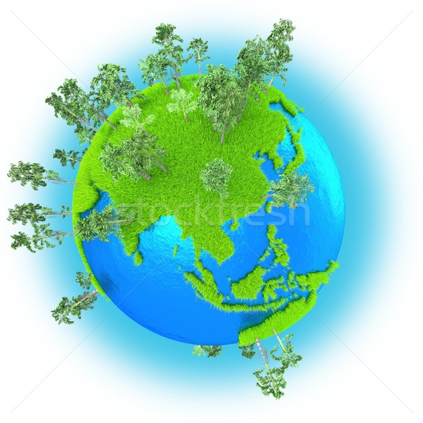 Délkelet-Ázsia Föld füves izolált fehér földgömb Stock fotó © Harlekino