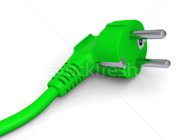 Groene illustratie elektrische plug Stockfoto © Harlekino