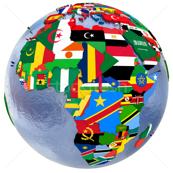Político África mapa país bandera aislado Foto stock © Harlekino