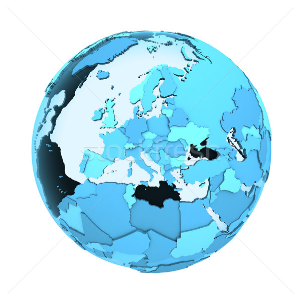 Europe on translucent Earth Stock photo © Harlekino