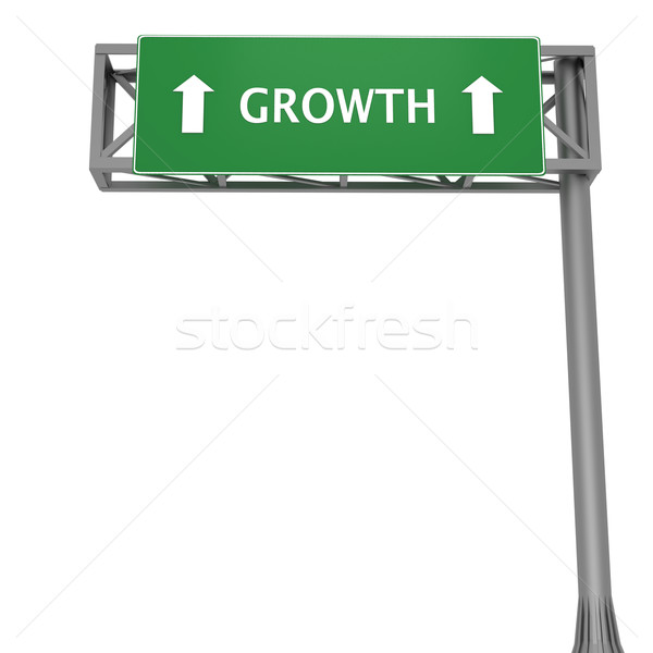 Növekedés autópálya tábla mutat egyenes előre felirat Stock fotó © Harlekino