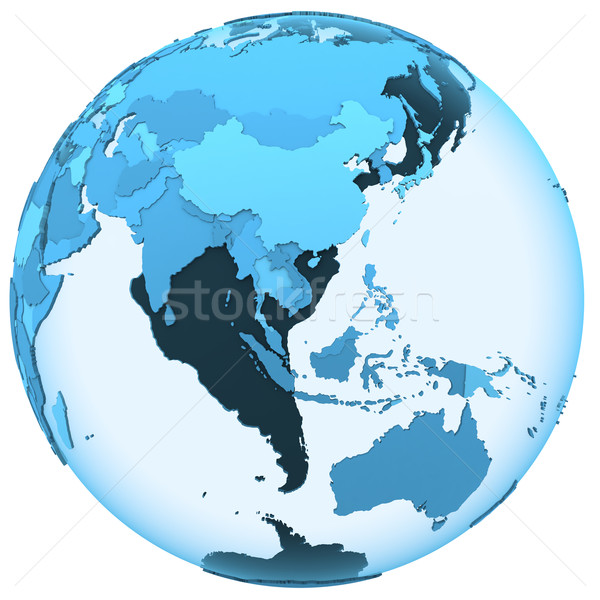 Asia on translucent Earth Stock photo © Harlekino