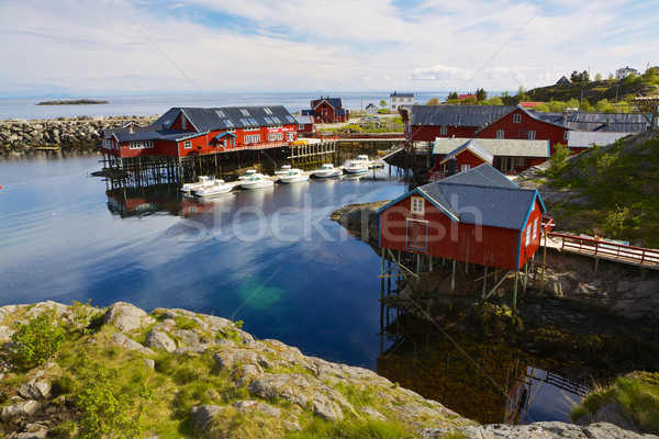 Fishing village in Norway Stock photo © Harlekino