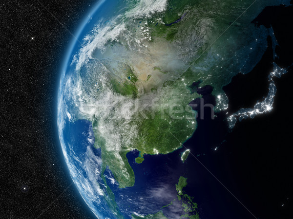 East Asia from space Stock photo © Harlekino