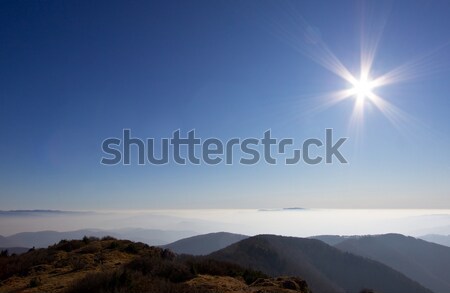 Soleil au-dessus nuages ciel clair élevé altitude [[stock_photo]] © Harlekino