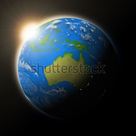 Sun over Australia on planet Earth Stock photo © Harlekino