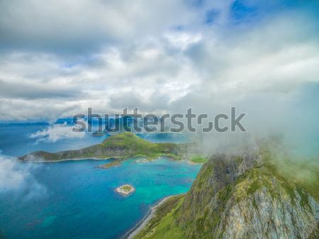 Clouds above Lofoten peaks Stock photo © Harlekino